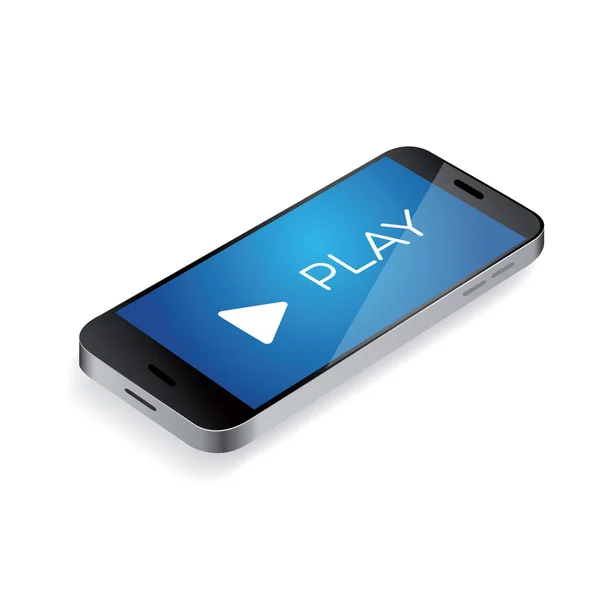 Smartphone med play-ikonen — Stock vektor
