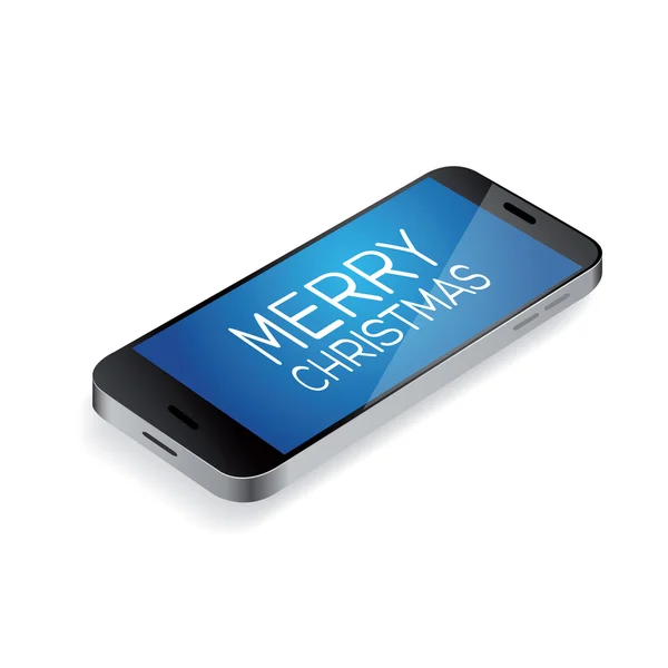 Καλά Χριστούγεννα σε smartphone οθόνη — Διανυσματικό Αρχείο