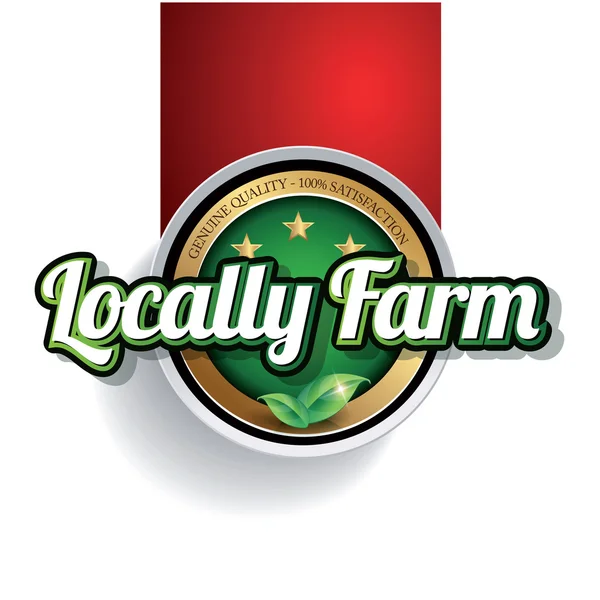Etiqueta, insignia o sello de alimentos de granja — Archivo Imágenes Vectoriales