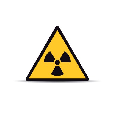 Sign of radiation on white clipart
