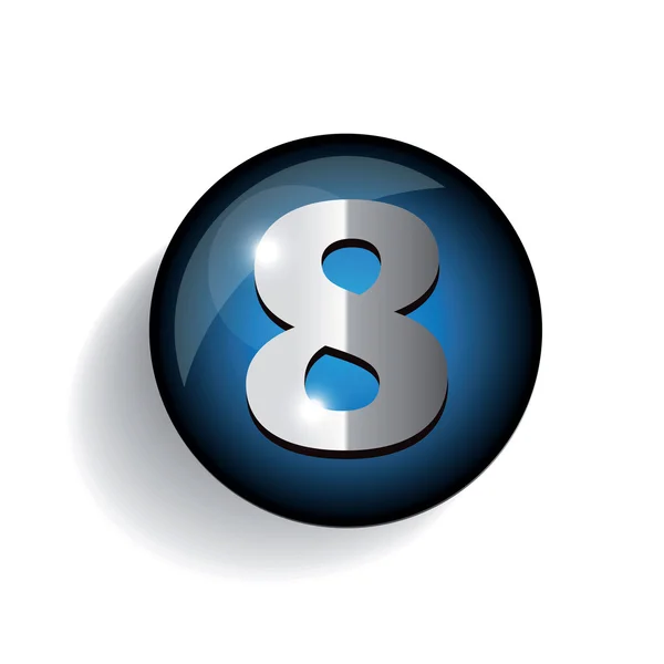 Number 8 steel button — Stock Vector