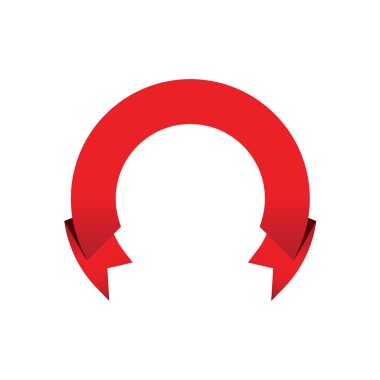 Beyaz arkaplanda parlak kırmızı saten kurdele