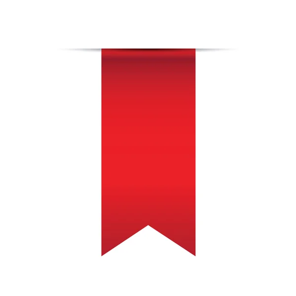 Glänzend rotes Satinband auf weißem Hintergrund — Stockvektor