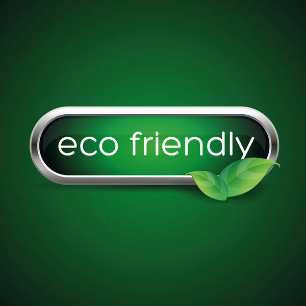 Eco przyjazny przycisk zielony — Wektor stockowy