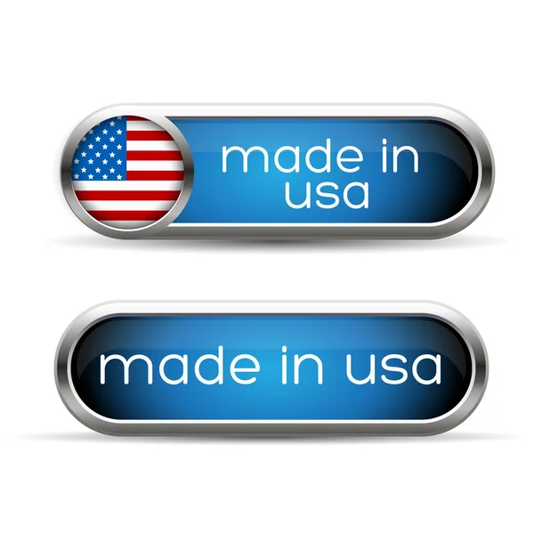 Made in USA button set — Stock Vector