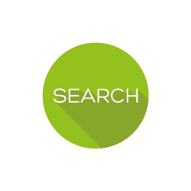 Arama düz düğme beyaz izole