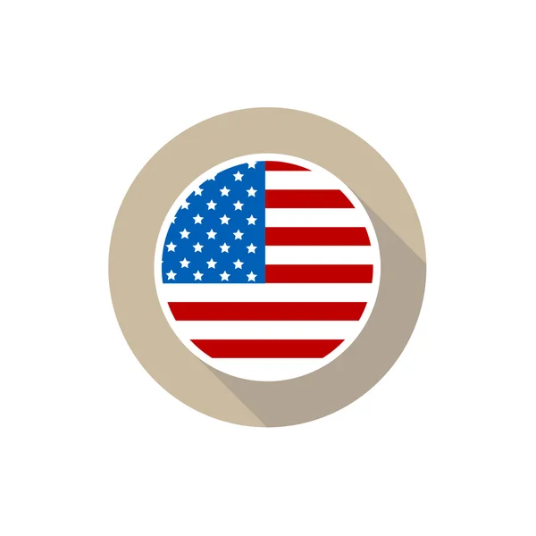 Bandeira plana isolada dos EUA. Projeto plano —  Vetores de Stock