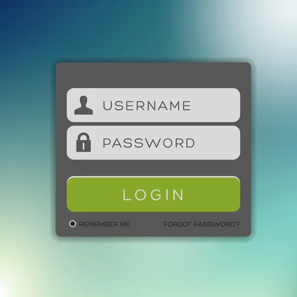 Vector login interface - wachtwoord, veiligheid — Stockvector