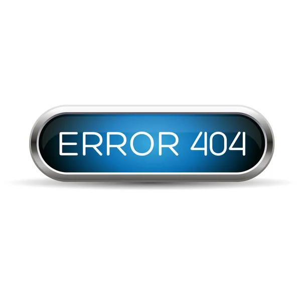 Error 404 web blue button — Stock Vector
