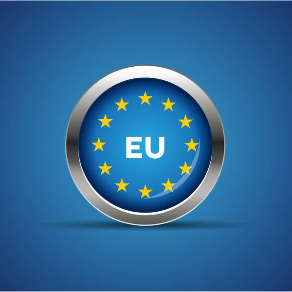 EU flag button — Stock Vector