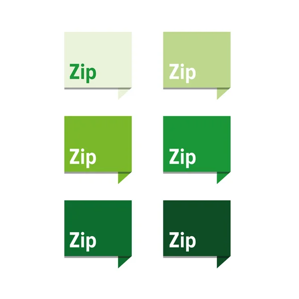 Zip file icon green — Stock Vector