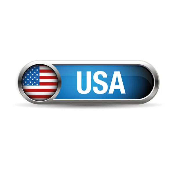 The USA flag in the form of a glossy icon. — Stock Vector