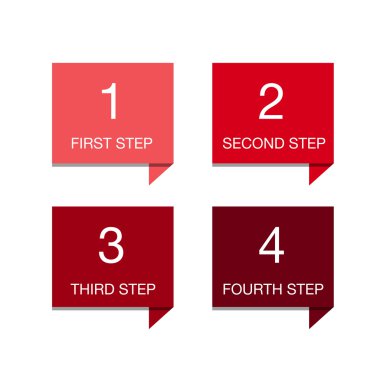 bir iki üç dört - renkli düz ilerleme simgeler