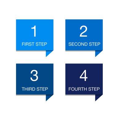 bir iki üç dört - renkli düz ilerleme simgeler