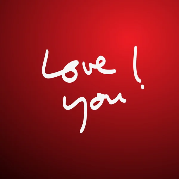 Love you handwritten vector — Stock Vector