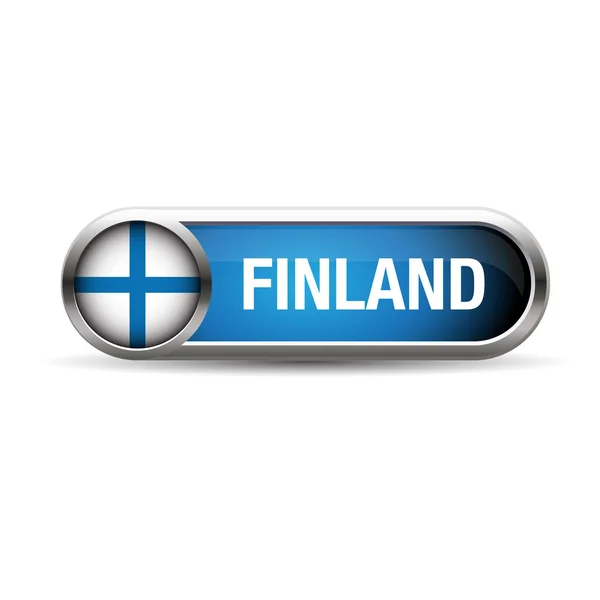 Finnland Flagge Knopf Metall — Stockvektor