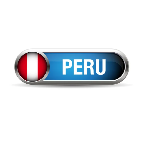 Peru vlag gel metalen knop — Stockvector