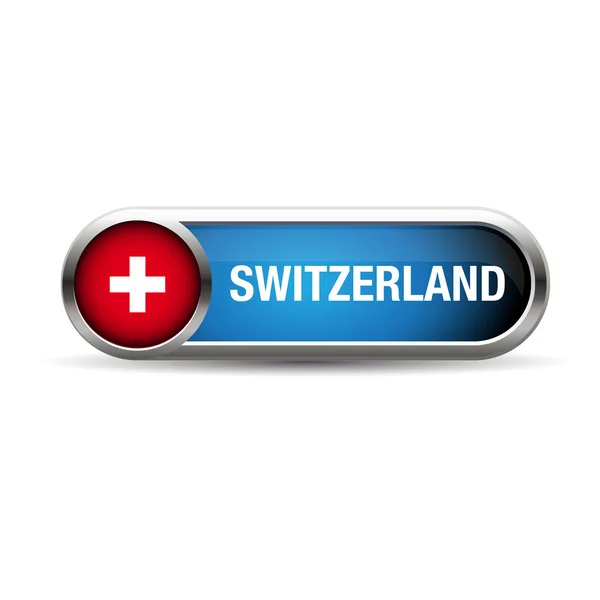 スイス連邦共和国の旗の光沢のあるボタン — ストックベクタ