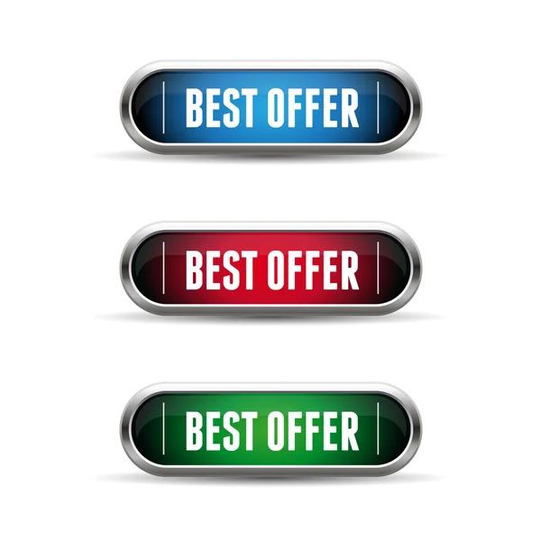 Melhor conjunto de botões de oferta — Vetor de Stock