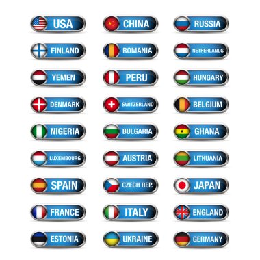 Dünya bayrakları vektör ayarla