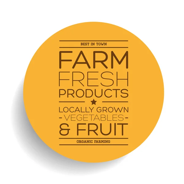 Azienda agricola etichetta del prodotto fresco — Vettoriale Stock