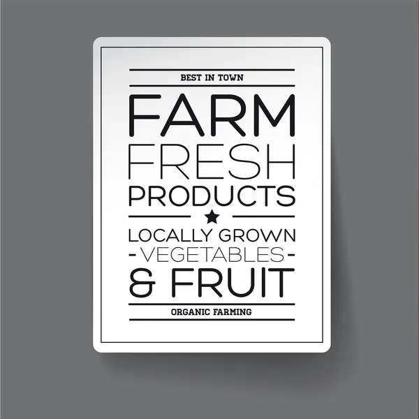 Azienda agricola etichetta del prodotto fresco — Vettoriale Stock