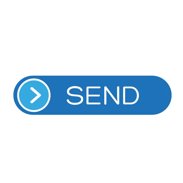Blå skicka-knappen, e-post meddelande vektor — Stock vektor