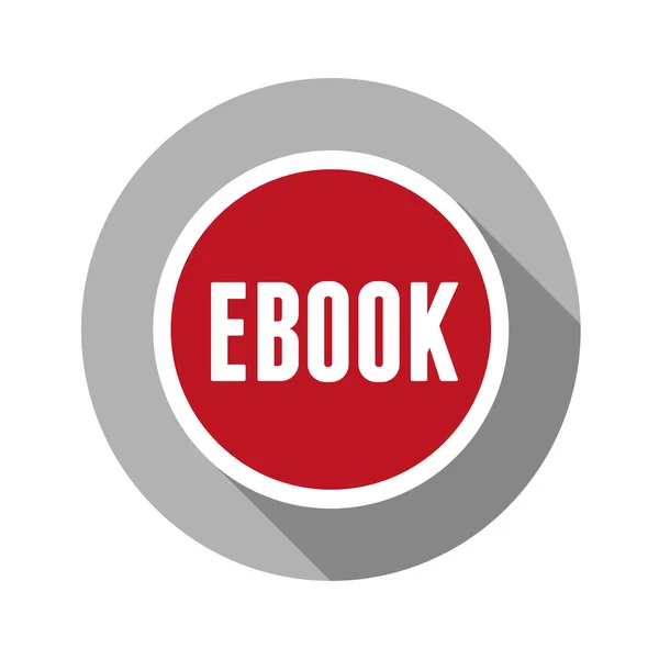 Libro electrónico icono botón rojo — Archivo Imágenes Vectoriales