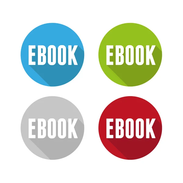 Ebook icon button set — Stock Vector