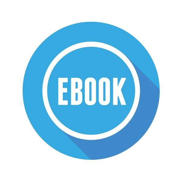 Ebook ícone botão azul — Vetor de Stock