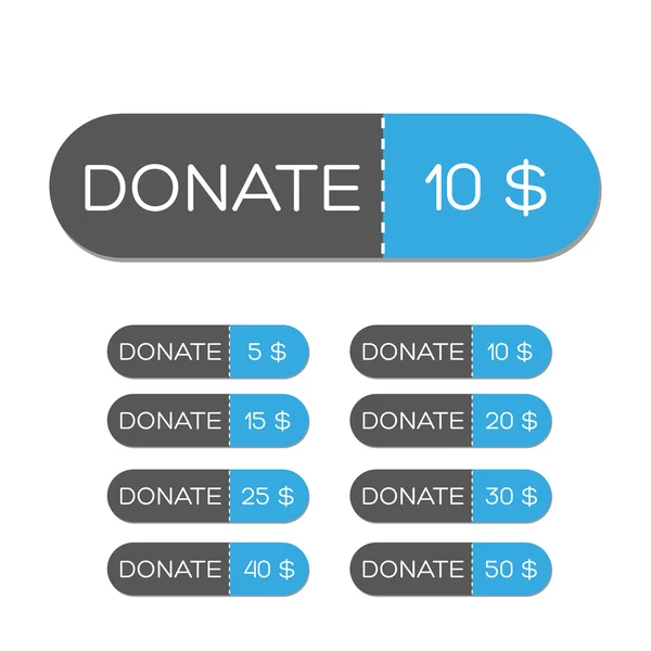 Donate blue button — Stock Vector