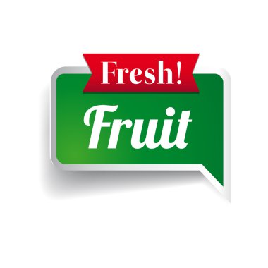 Fresh fruit, badge or seal clipart