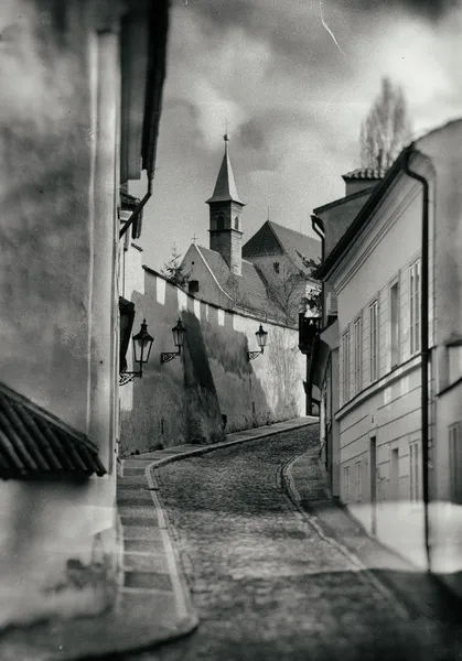 Praga Nuevo Mundo vintage foto — Foto de Stock