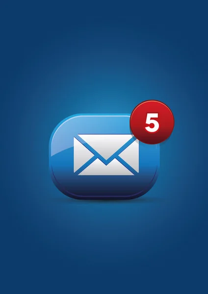 Mail icône vecteur sur fond bleu foncé — Image vectorielle
