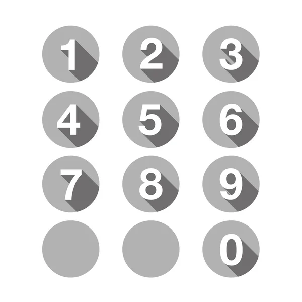 Numbers set grey. Vector flat design — Stock Vector