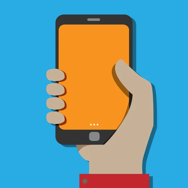 Smartphone in de hand — Stockvector