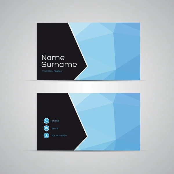 Modern Business-Card Set vector blue — Stock Vector