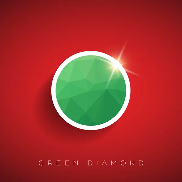 Green diamond vector — Stock Vector