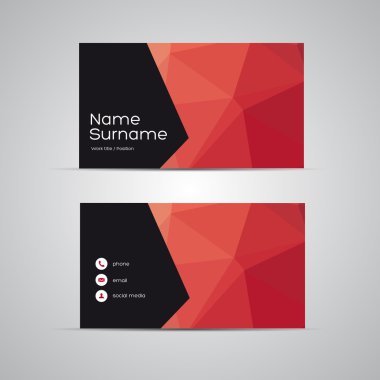 Modern kartvizit set vektör kırmızı