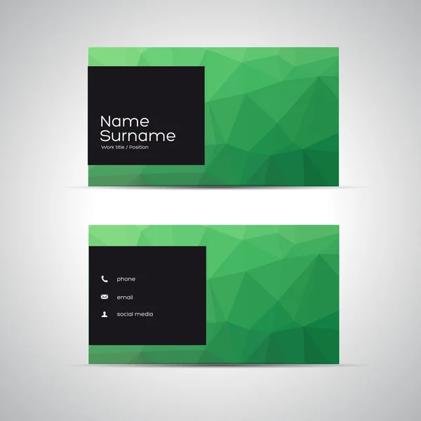 Modern Business-Card Set vector green — Stock Vector