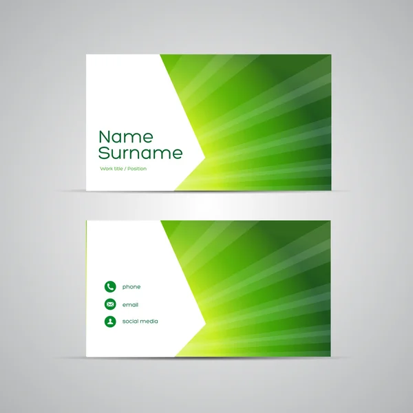 Modern Business-Card Set vector green — Stock Vector