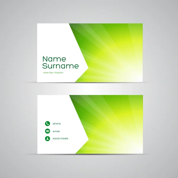 Modern Business-Card Set vector green — Stock Vector