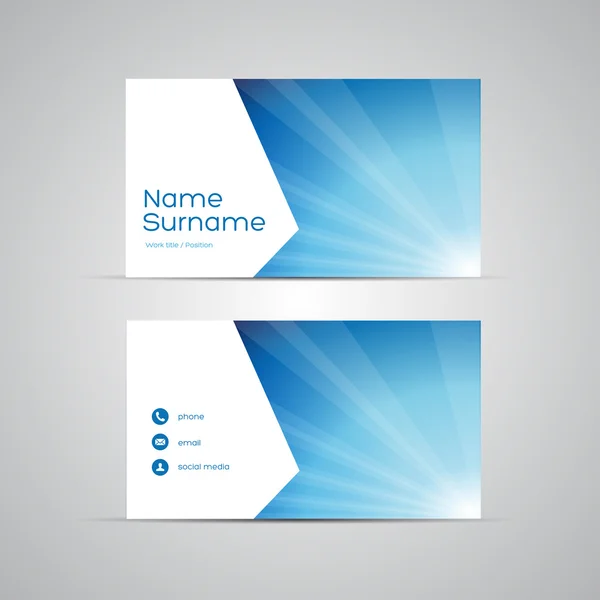 Modern Business-Card Set vector blue — Stock Vector