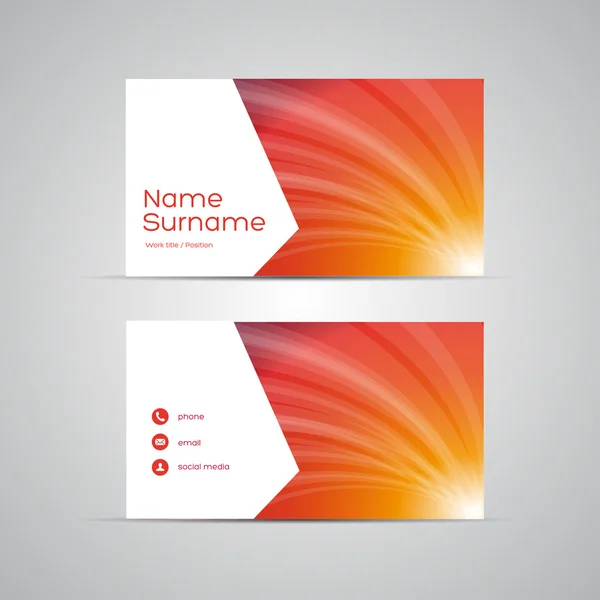 Modern Business-Card Set vector roșu — Vector de stoc