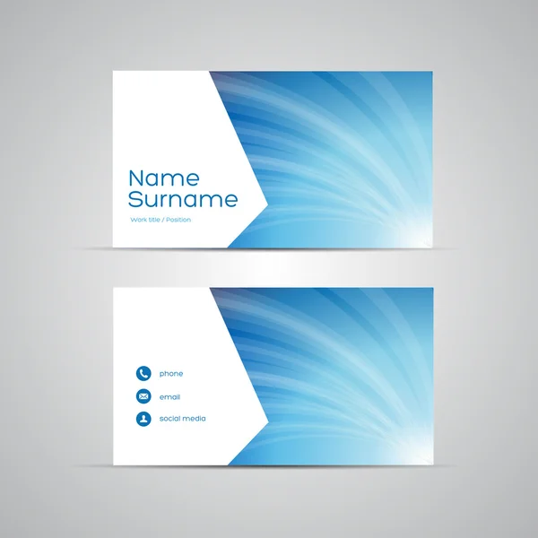 Modern Business-Card Set vector blue — Stock Vector