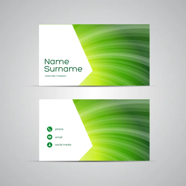 Modern Business-Card Set vector verde — Vector de stoc