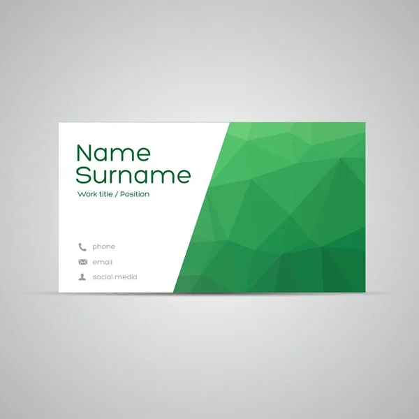 Moderno Business-Card polígono verde — Vetor de Stock