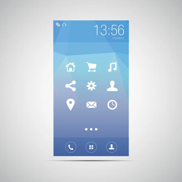 Mobiele interface app ontwerp blauw — Stockvector