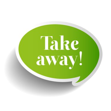 take away sticker etiket