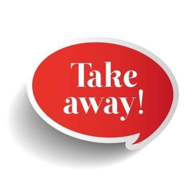 take away sticker etiket